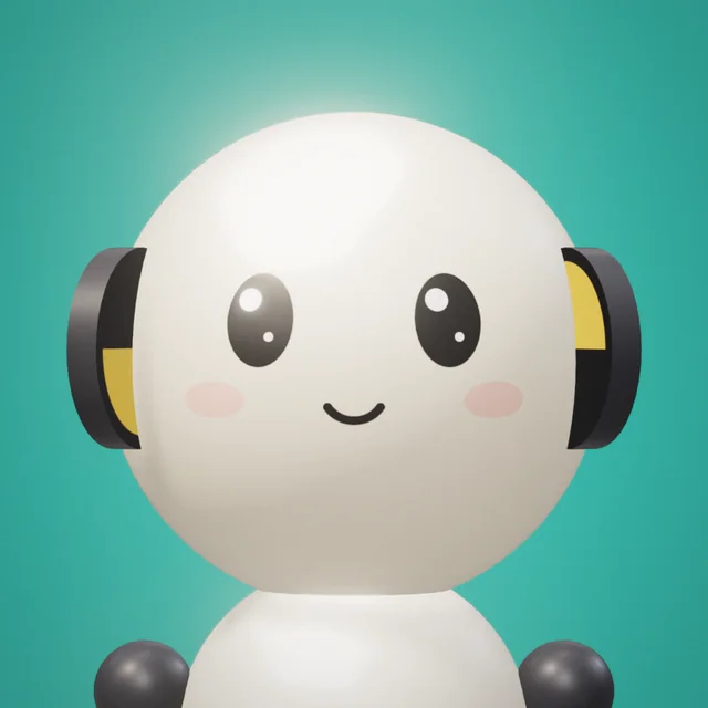 Runner #000,001, a smiling crash-test dummy on a teal background